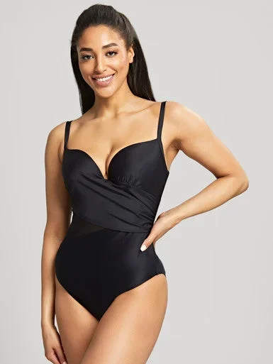 Serenity Moulded Plunge Swimsuit Noir