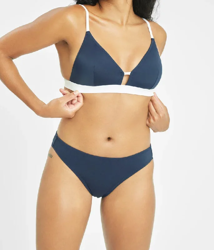 The Swim Bralette: Navy/White