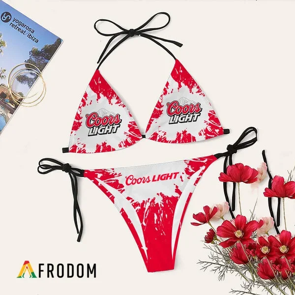 Tie Dye Coors Light Triangle Bikini Set Swimsuit