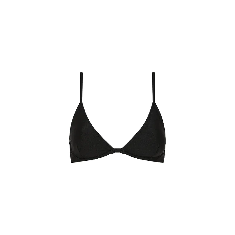 Underwire Triangle B-C Cup Bikini Top - Moonlight Black