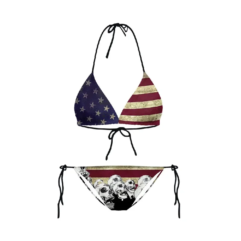 Vintage Skull Design USA Bikini