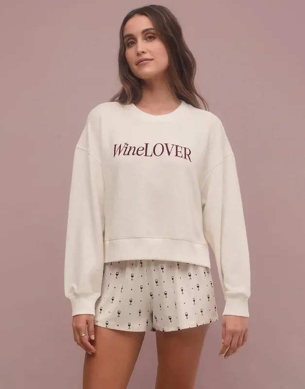 Wine Lover Long Sleeve Top by Z Supply - Bone