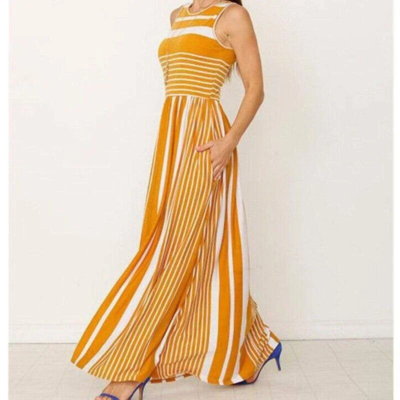 women-ladies-boho-stripe-bodycon-sleeveless-maxi-dress-pocket-high-waist-summer-beach