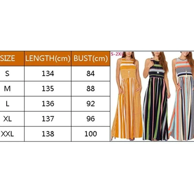 women-ladies-boho-stripe-bodycon-sleeveless-maxi-dress-pocket-high-waist-summer-beach