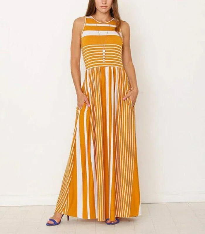 women-ladies-boho-stripe-bodycon-sleeveless-maxi-dress-pocket-high-waist-summer-beach