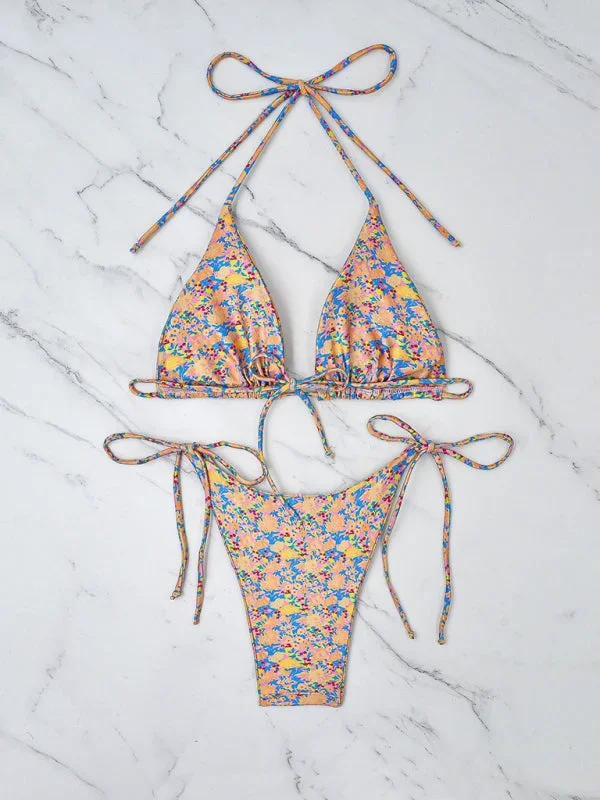 womens-minimal-floral-drawstring-triangle-bikini